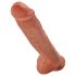 Král Cock 11 - přísavkový dildo s varlaty (28 cm) - tmavě přírodní