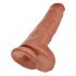 King Cock 11 - grand gode ventouse avec testicules (28cm) - naturel foncé