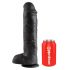 King Cock 11 - grote dildo met zuignap en ballen (28cm) - zwart