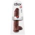 King Cock 11 - grand dildo ventouse avec testicules (28cm) - marron