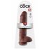 King Cock 11 - velké připínací, varlatové dildo (28 cm) - hnědé