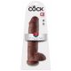 King Cock 11 - grote dildo met zuignap en ballen (28cm) - bruin