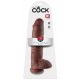 King Cock 11 - velký přísavkový dildo s varlaty (28 cm) - hnědý