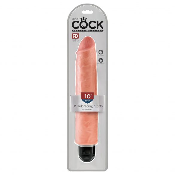 King Cock 10 Stiffy - vibromasseur réaliste étanche (25cm) - naturel