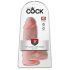 King Cock 9 Chubby - Dildo ventouse avec testicules (23cm) - naturel