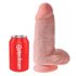 King Cock 23cm - zuignap dildo met eieren - huidkleurig