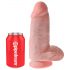 King Cock 9 Chubby - dildo s přísavkou a varlaty (23 cm) - přírodní