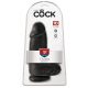 King Cock 9 Chubby - připínací, varlatové dildo (23 cm) - černé