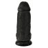 King Cock 9 Chubby - připínací, varlatové dildo (23 cm) - černé