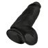 King Cock 9 Chubby - připínací, varlatové dildo (23 cm) - černé