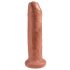 Pipedream King Cock 7 Uncut - realistické dildo (18cm) - tmavá tělová barva"