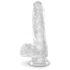 King Cock Clear 6 - malé dildo s varlaty (15 cm)