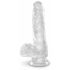 King Cock Clear 6 - malé dildo s varlaty (15 cm)