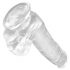 King Cock Clear 6 - malé dildo s varlaty (15 cm)