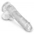 King Cock Clear 6 - malé dildo s varlaty (15 cm)