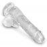 King Cock Clear 6 - malé dildo s varlaty (15 cm)