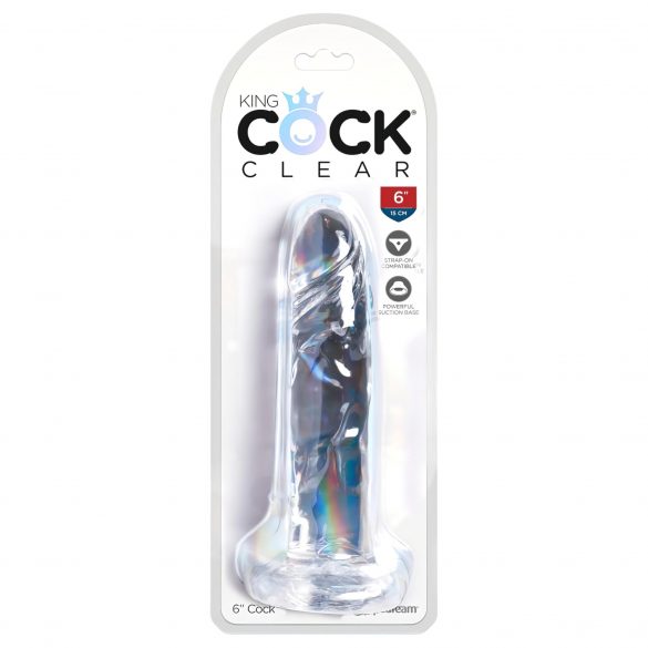 King Cock Clear 6 - lepivé dildo (15 cm)