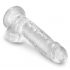 King Cock Clear 7 - připínací, testikulární dildo (18 cm)