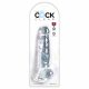 King Cock Clear 8 - připínací, testikulární dildo (20 cm)