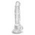 King Cock Clear 8 - připínací, testikulární dildo (20 cm)