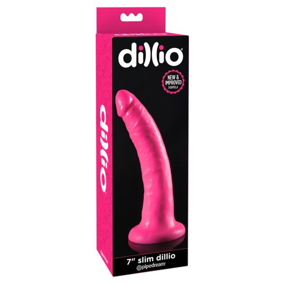 Pipedream Dillio 7 Inch Slim - realistické dildo s přísavkou (18 cm) - růžové