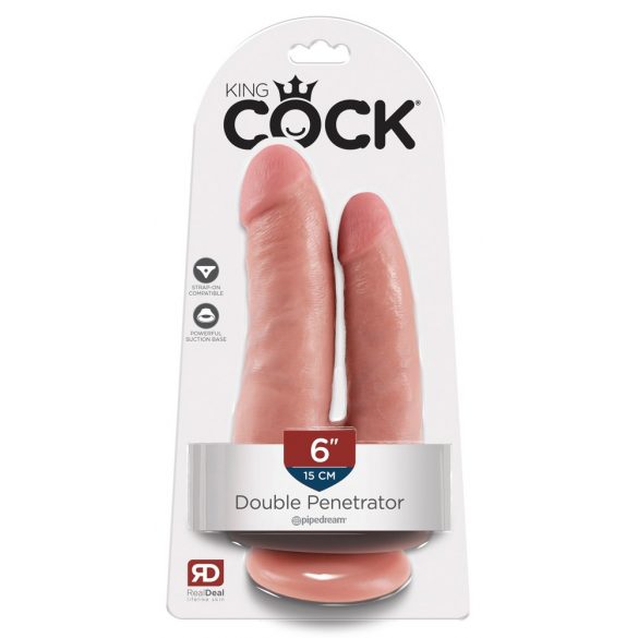 King Cock Double Penetrator - double pénis réaliste (naturel)