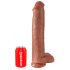 King Cock 15 - obří dildo s varlaty (38 cm) - tmavě přírodní