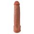 King Cock 15 - obří dildo s varlaty (38 cm) - tmavě přírodní