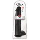 King Cock 15 - gigantické, připínací, varlatové dildo (38 cm) - černé