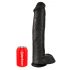 King Cock 15 - gigantické, připínací, varlatové dildo (38 cm) - černé