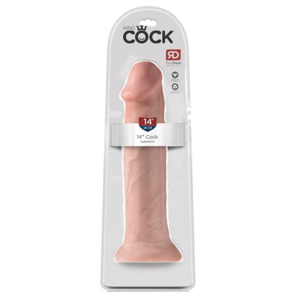 King Cock 14 - zuignap dildo groot (36cm) - huidskleur