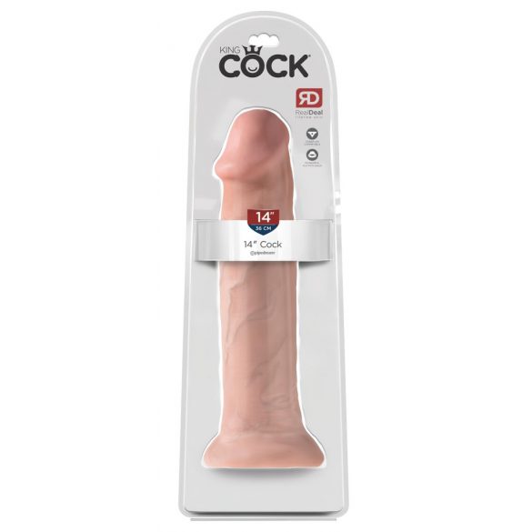 King Cock 14 - velké dildo se svorkou (36 cm) - přírodní