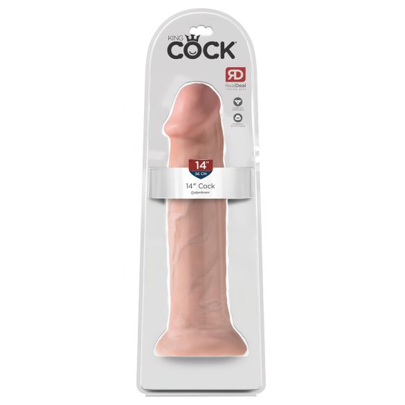 King Cock 14 - velké dildo se svorkou (36 cm) - přírodní