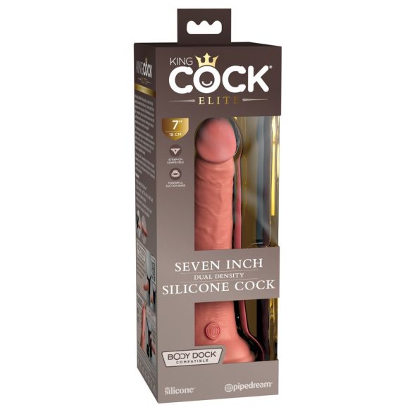 King Cock Elite 7- připínací, realistické dildo (18 cm) - přírodní