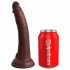 King Cock Elite 7- připínací, realistické dildo (18 cm) - hnědé