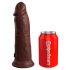 King Cock Elite 8 - připínací, realistické dildo (20 cm) - hnědé