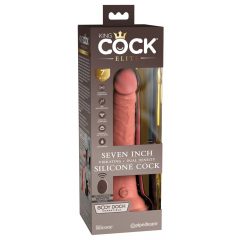   King Cock Elite 7 - připínací, rádiem řízený, realistický vibrátor (18 cm) - přírodní