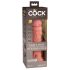 King Cock Elite 8 - připínací, realistický vibrátor (20 cm) - přírodní