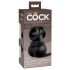 King Cock Elite Crown Jewels - Testicule Vibrant, Extension Pénis (Noir)