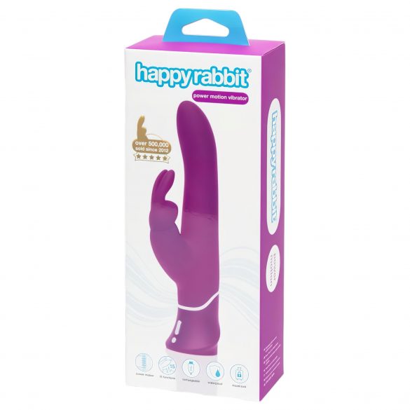 Happyrabbit Power Motion - dobíjecí, vodotěsný, tlačný vibrátor (fialový)