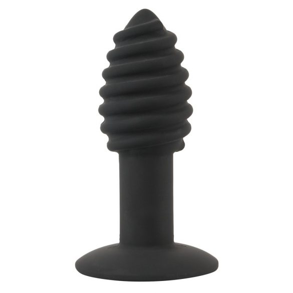 Zwarte Fluweel Twist - oplaadbare siliconen anaal vibrator (zwart)