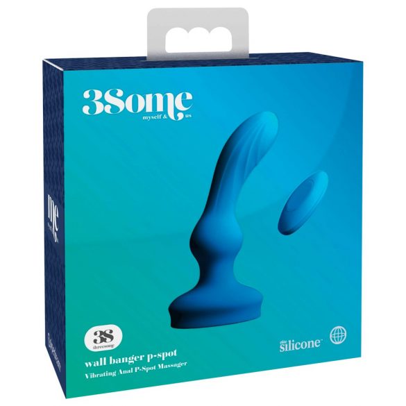 3Some wall banger P-Spot - oplaadbare, draadloze prostaat vibrator (blauw)