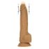 Naked Addiction Thrusting 9 - bezdrátový, rádiem řízený, vibrační vibrátor - tmavý (23cm)