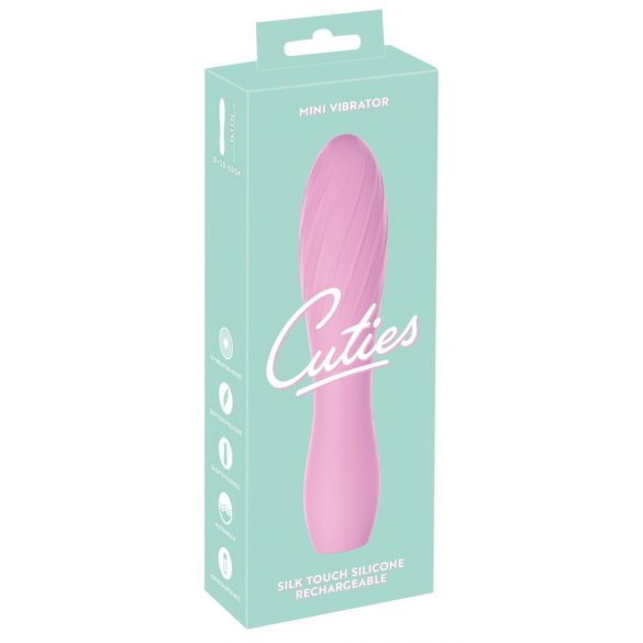 Cuties Mini 3 - vibromasseur rechargeable et étanche, nervuré (rose)