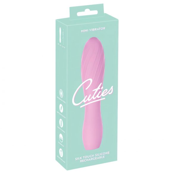 Cuties Mini 3 - vibromasseur rechargeable et étanche, nervuré (rose)