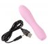 Cuties Mini 3 - Oplaadbaar, waterdicht, geribbeld vibrator (roze)