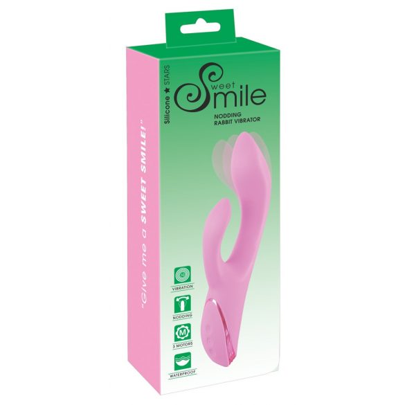 SMILE Nodding - oplaadbare, knikkende vibrator met clitorisstimulator (roze)