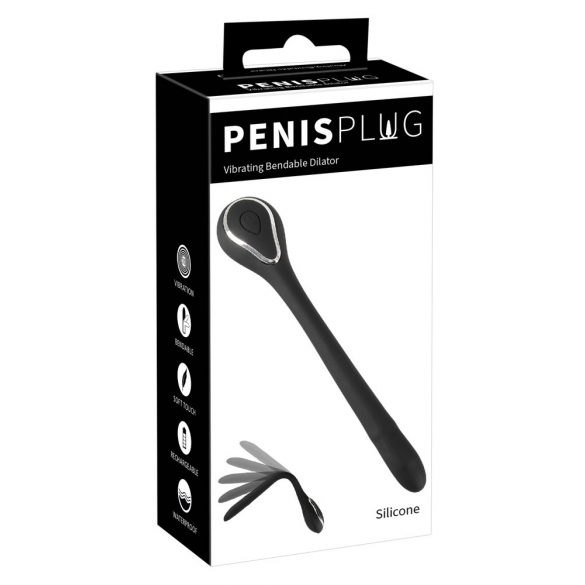 Plug péniens - vibrateur urétral rechargeable (0,6-1,1cm) - noir