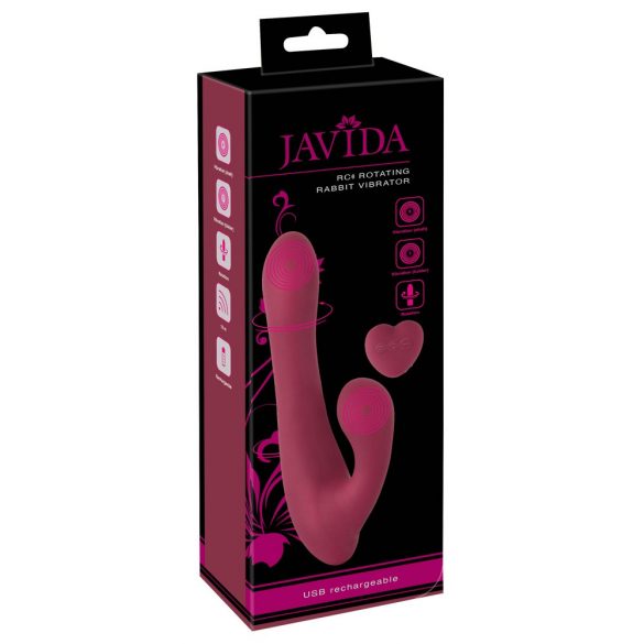 Javida - roterende vibrator met clitorisstimulator (rood)