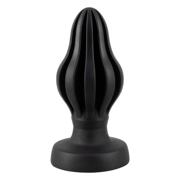 ANOS - super doux, texturé anal dildo - 5cm (noir)